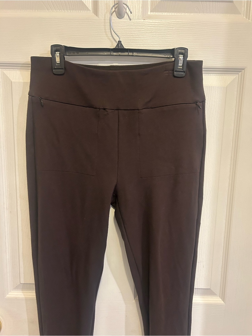 CAbi Stretch Ponte Leggings in Dark Brown